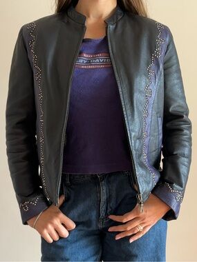 VTG Leather studded jacket